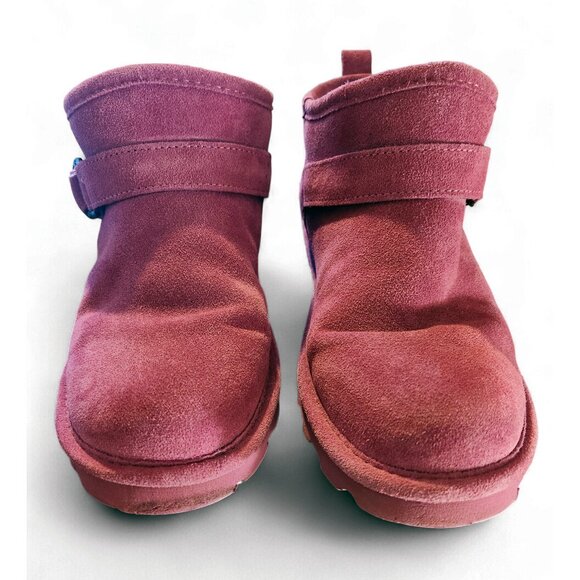 BEARPAW Suede Micro Boot NeverWet Technology Orchid Pink Womens 10 2986W Petite - Picture 2 of 9